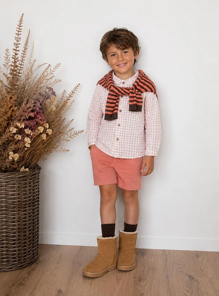 Conjunto para niño con jersey y pantalón de pana Colección Nectarina de Lolittos