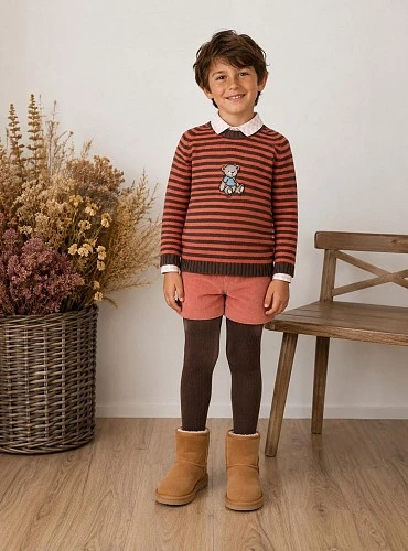 Conjunto para niño con jersey y pantalón de pana Colección Nectarina de Lolittos