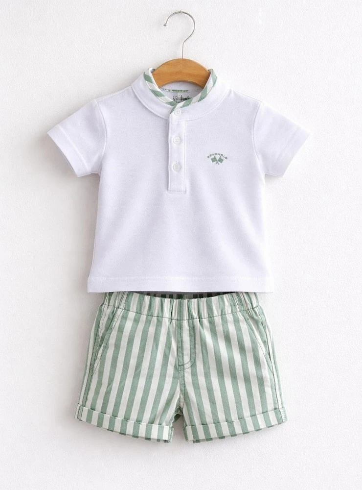 Conjunto para niño polo y pantalón rayas