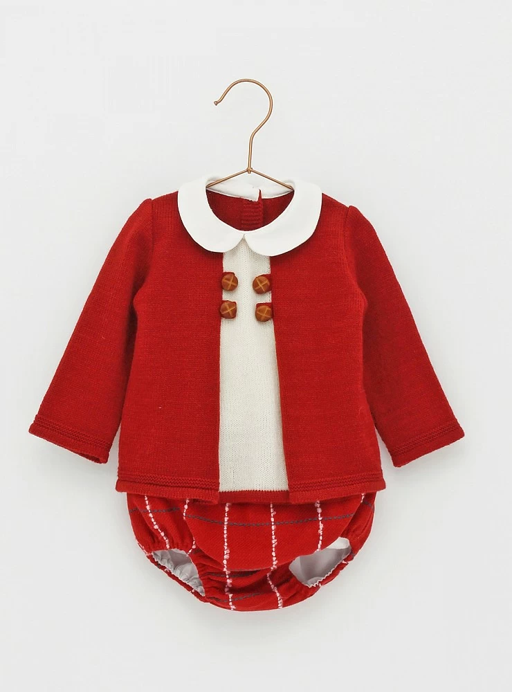 Conjunto para niño rojo y blanco de Foque. O-Invierno