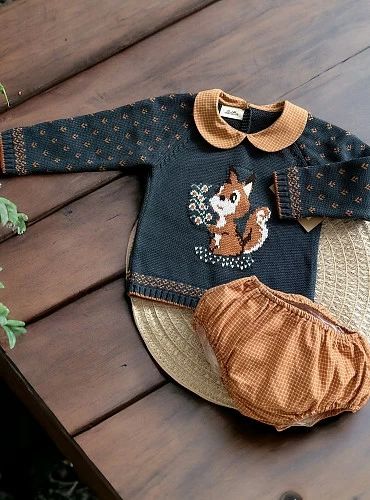 Conjunto para niño. Jersey y bombachito Colección Ardilla de Lolittos