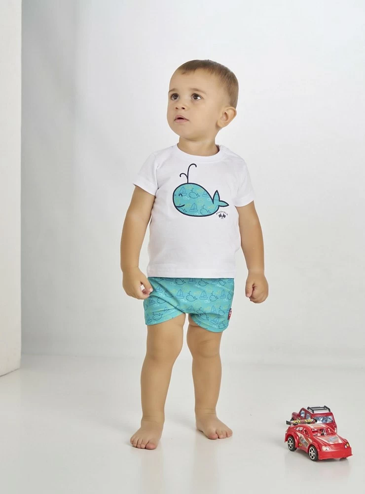 Conjunto playero Colección ballena para niño.