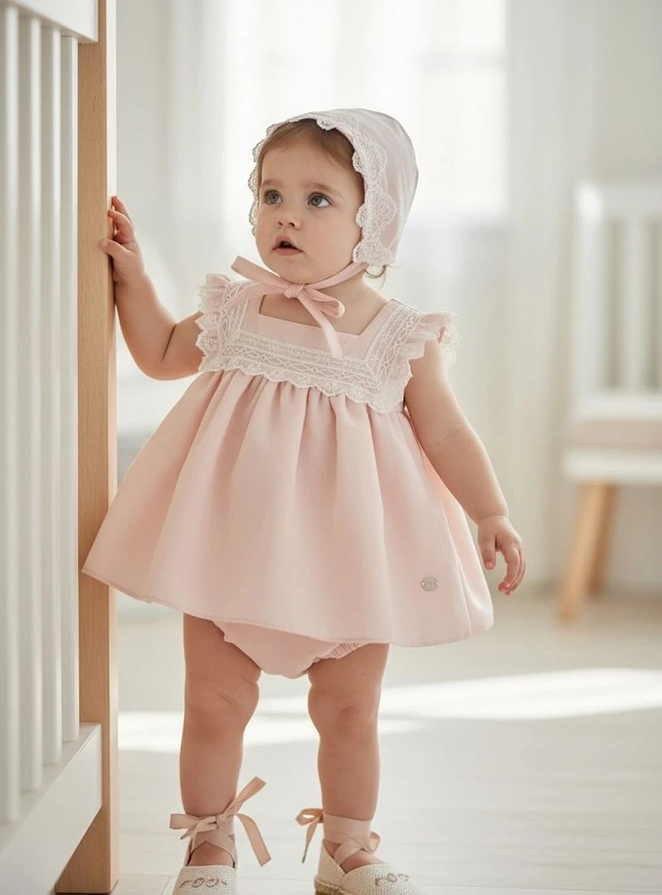 Conjunto rosa palo para niña tres piezas colección Galgary