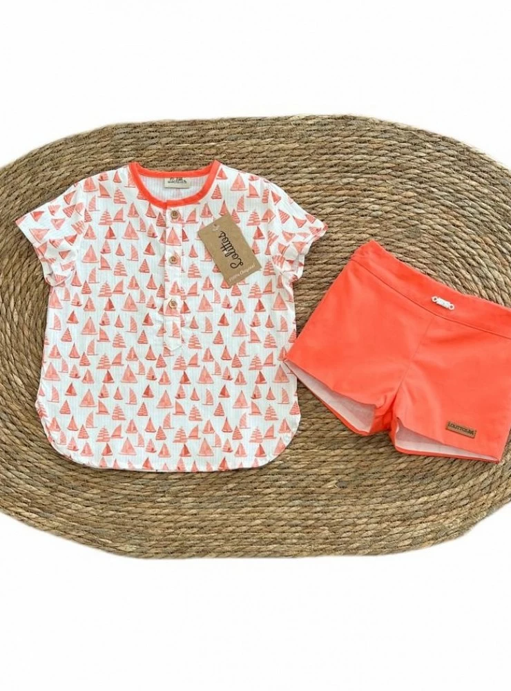 Conjunto Sailor para niño de Lolittos. Camisa y pantalón