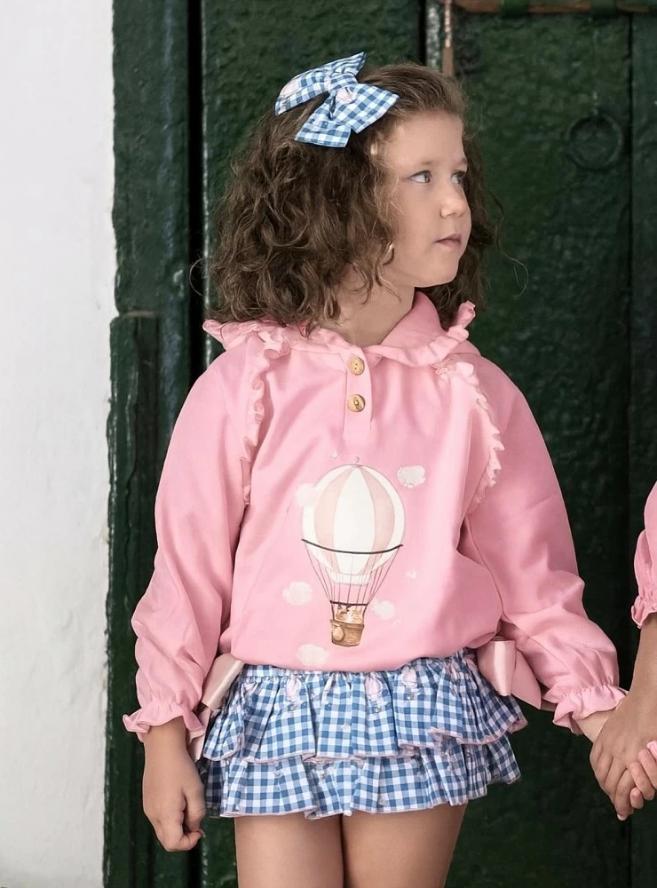 Conjunto sudadera y braguita colección Globos rosa de Mon Petit Bonbon
