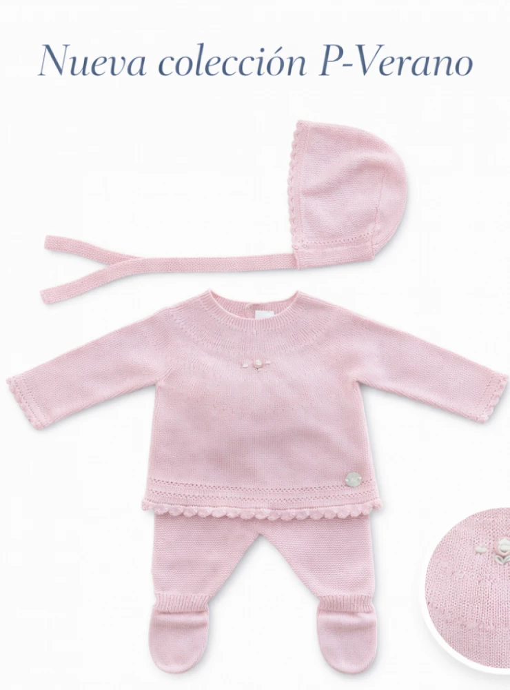 Conjunto tres piezas en punto de algodón 100 % colección Toronto