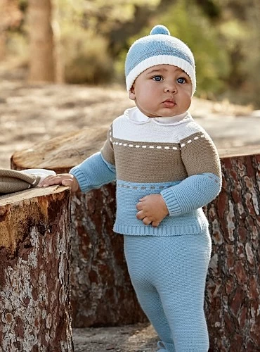 Conjunto tres piezas en punto gordito colección castor