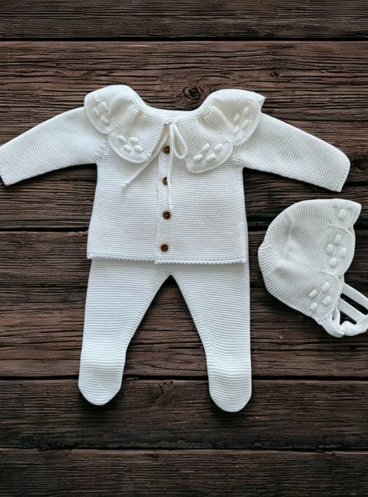 Conjunto tres piezas unisex. Colección nieve