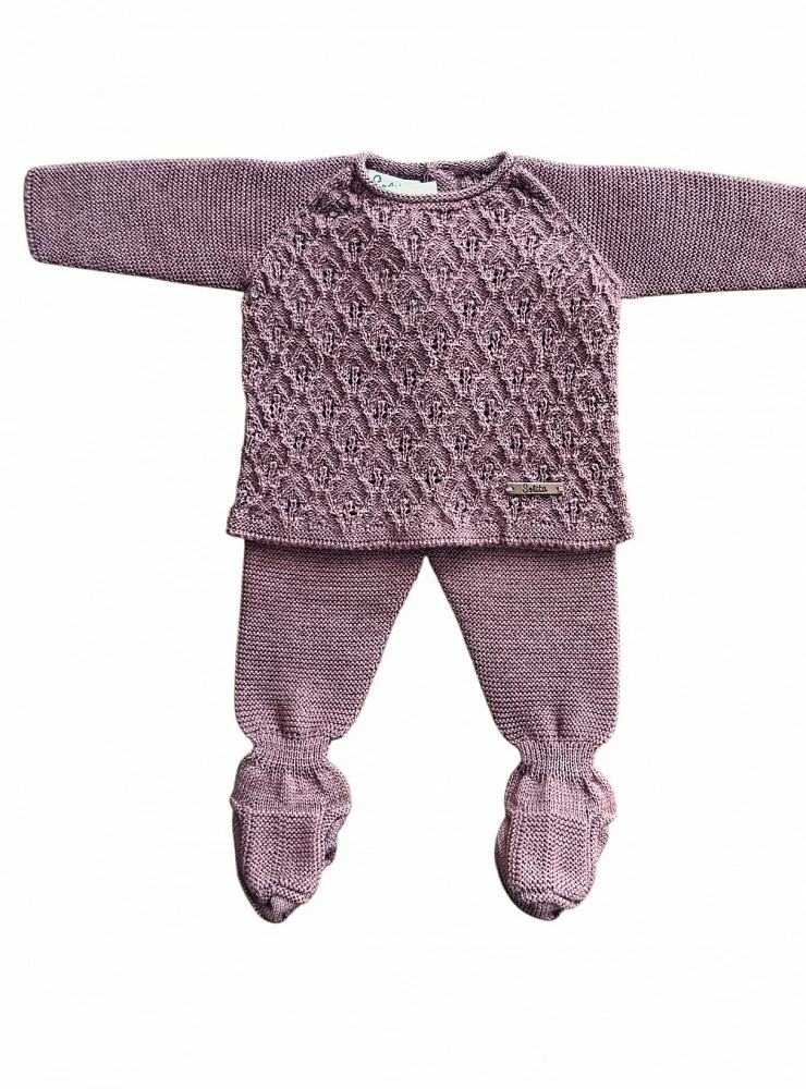Conjunto unisex en punto lana Merino colección Vino de Toro