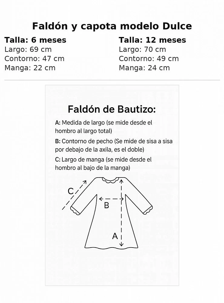 Conjunto Unisex Faldón y capota colección Dulce