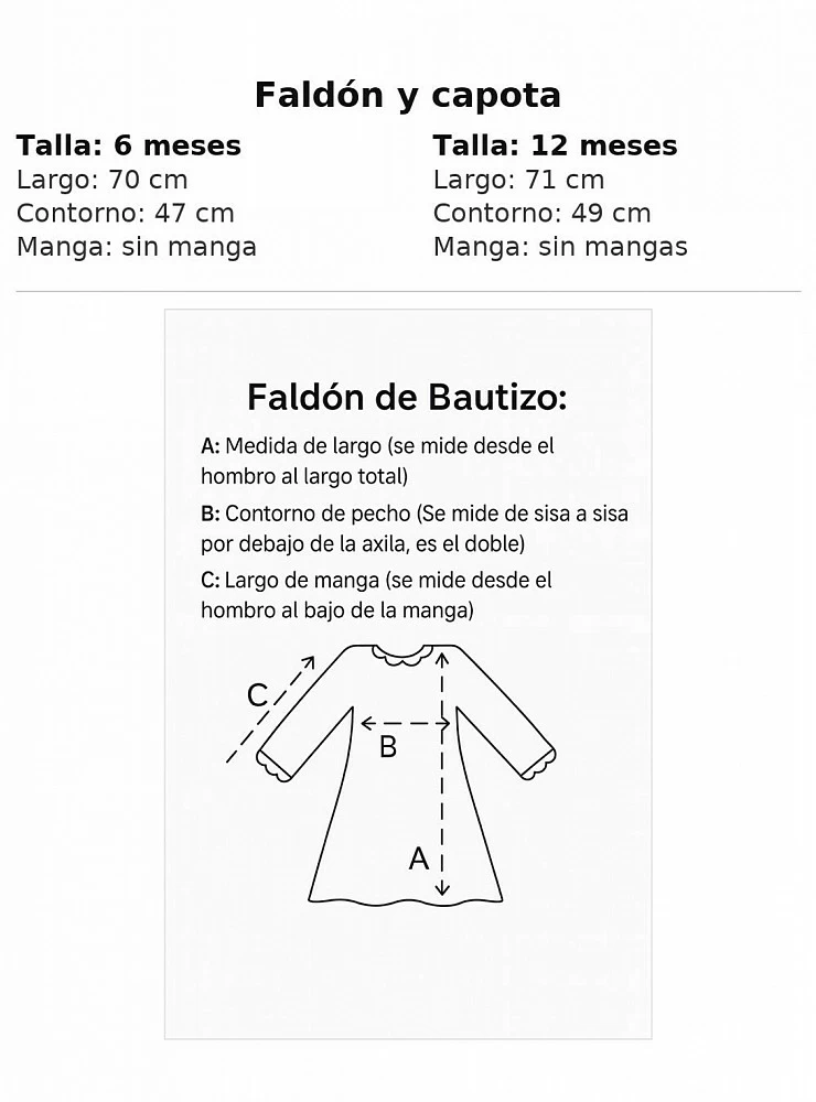 Conjunto unisex faldón y capota de bautizo. Color beige