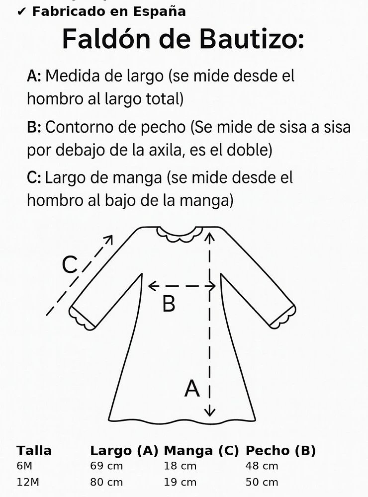 Conjunto unisex. Faldón y capota.