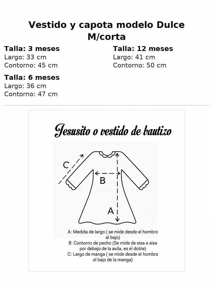 Conjunto vestido de manga corta y capota colección dulce