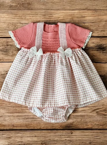 Conjunto Vestido y braga color mandarina