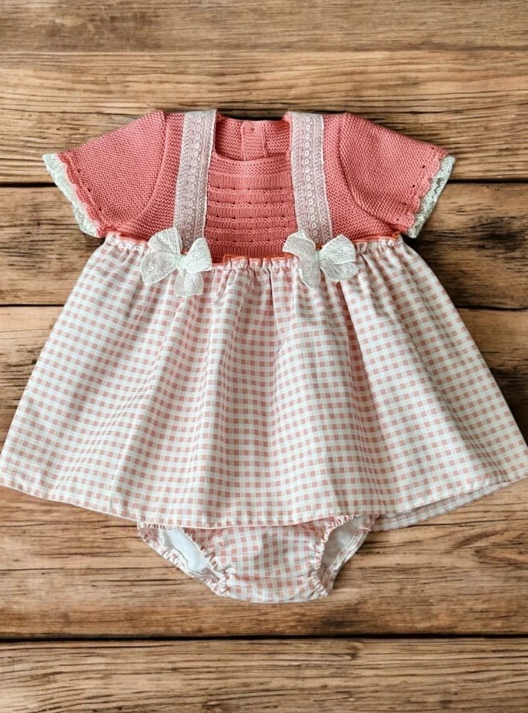 Conjunto Vestido y braga color mandarina