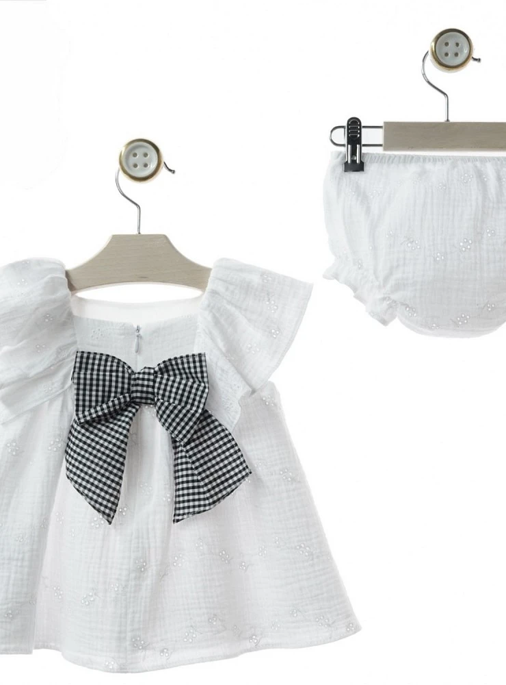 Conjunto vestido y braga de Muselina bordada colección Cerámica