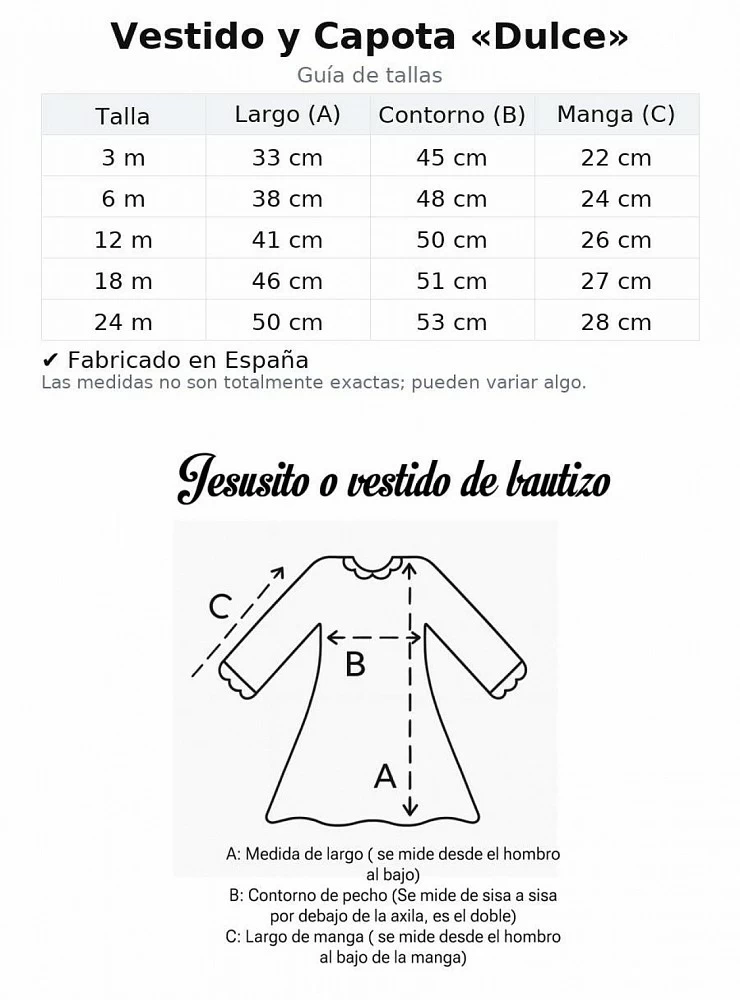 Conjunto Vestido y capota colección Dulce Manga larga