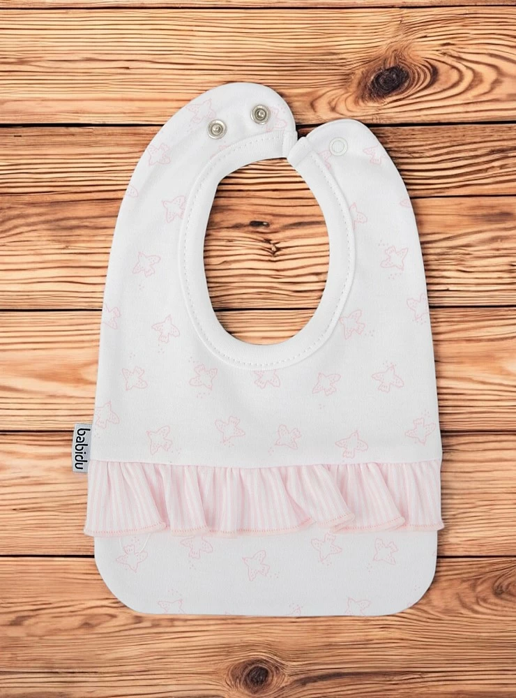 Cotton bib with snap, Aire collection