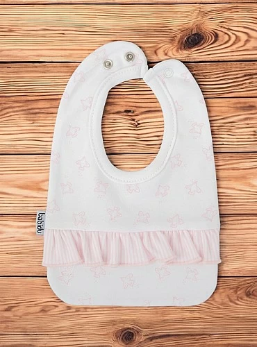 Cotton bib with snap, Aire collection