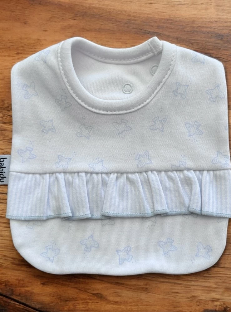 Cotton bib with snap, Aire collection