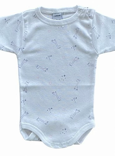 Cotton bodysuit with Giraffes, in two colors. Short sleeve