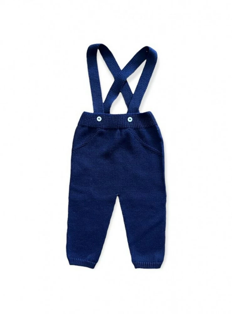 Cotton jersey trousers with suspenders. Two colors