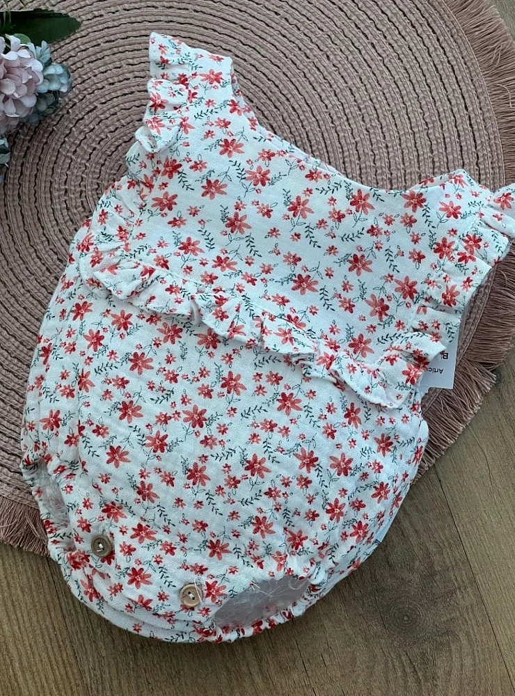 Daisy print muslin unisex romper