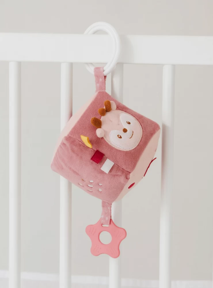 Deer toy for chair or crib with rattle
