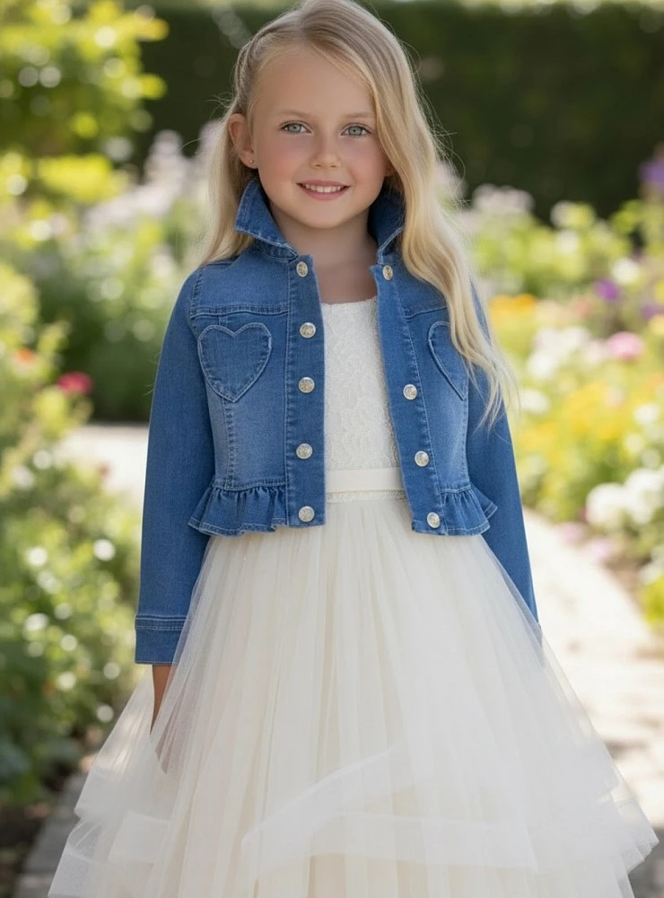 Denim jacket for girls. Mid-season