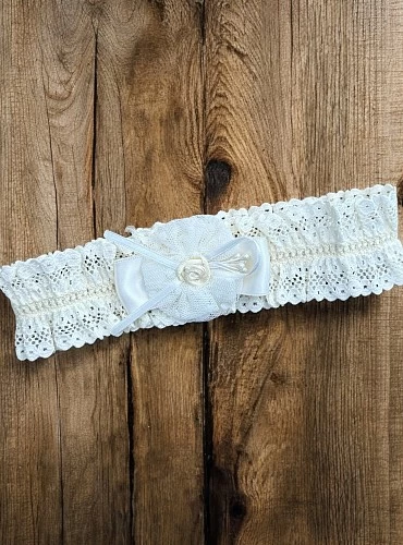 Diadema para niña especial Bautizo color beige