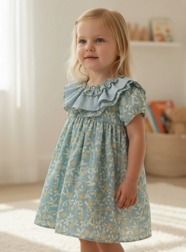 Dress with flowers and checks Pottery Collection
