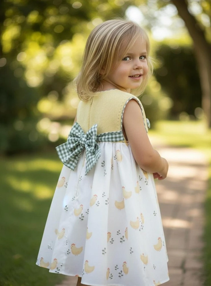 Dress with little hens, Anfora collection