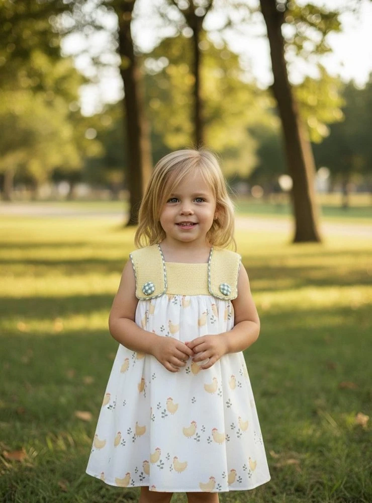 Dress with little hens, Anfora collection