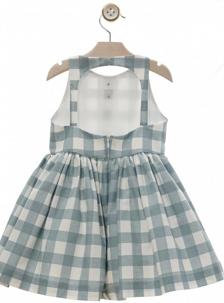 Dress with turquoise gingham check Marina collection