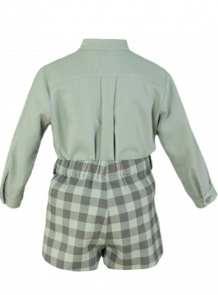 Dusty green and gray shirt and pants set