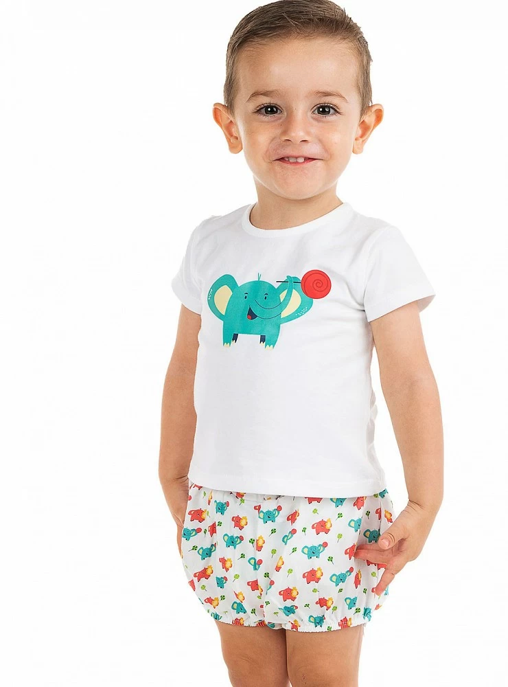 Elephant family boy's cotton set