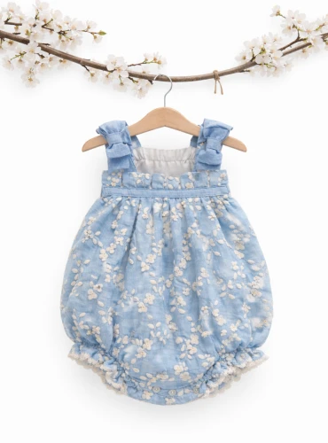 Embroidered muslin romper Surrey Collection
