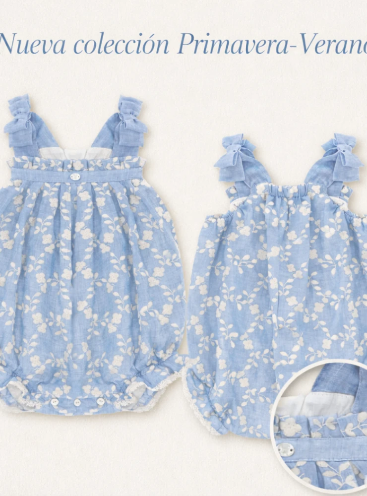 Embroidered muslin romper Surrey Collection