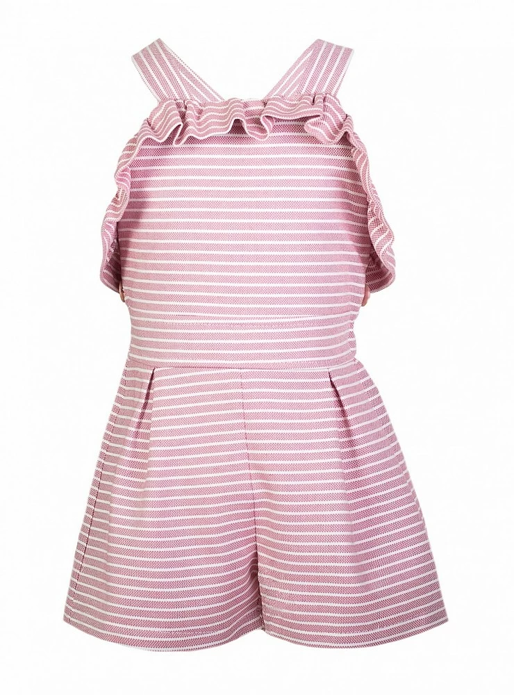 Eve children white and pink striped jumpsuit