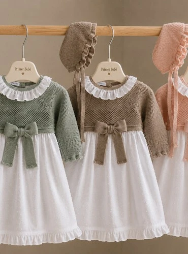 Faldón unisex de plumeti con cuerpo y capota de punto para bebé