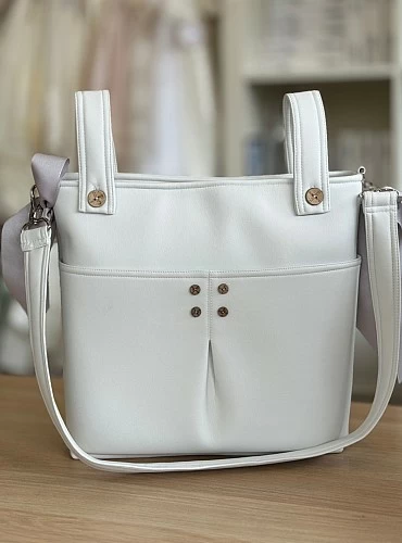 Faux leather satchel bag in White or Black