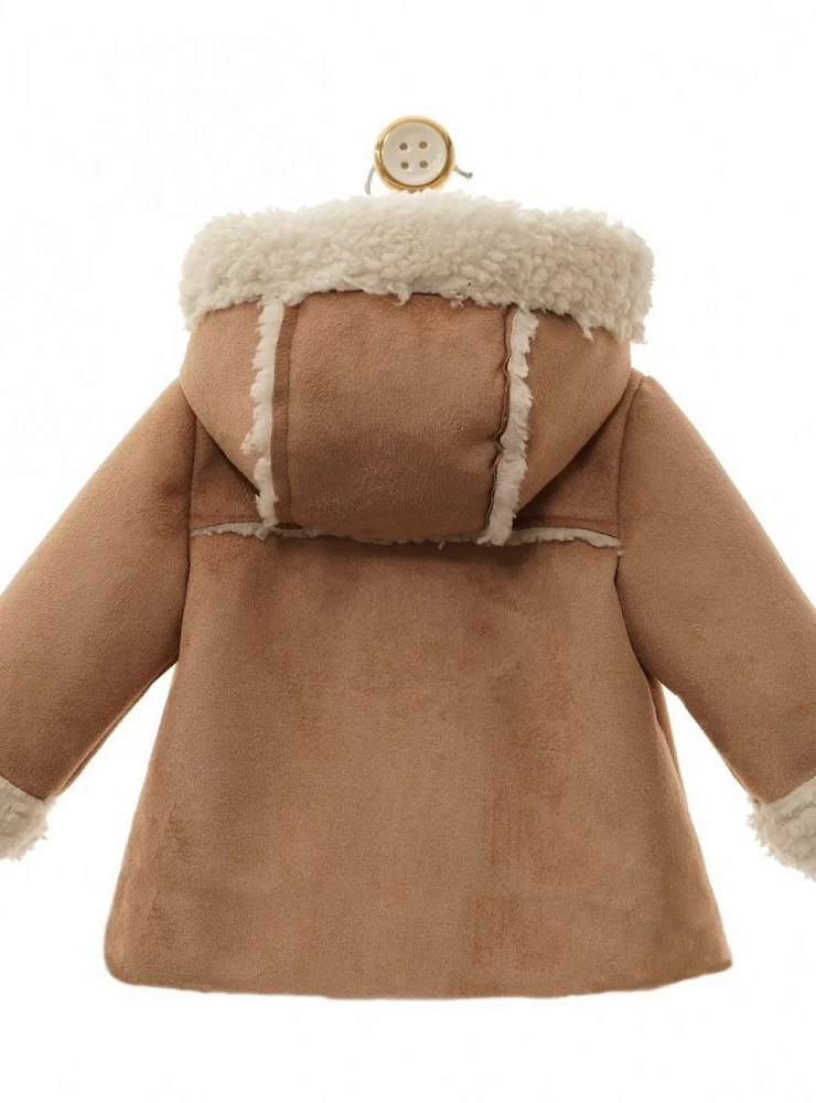 Flared suede coat with fleece interior. Three colors. unisex