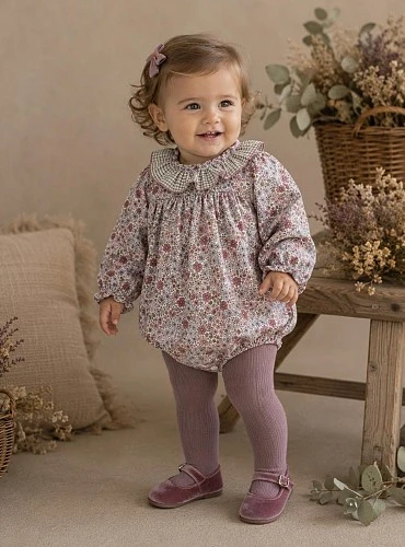 Girl's Romper Liberty Collection Mauve