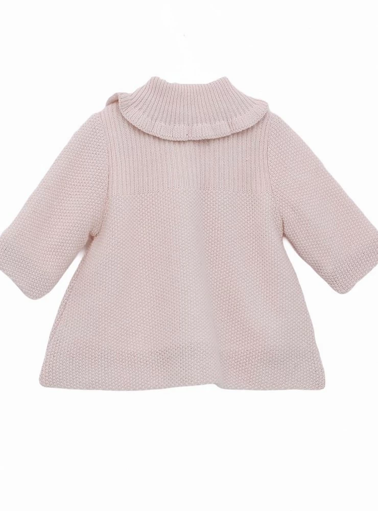 Girl's coat in pink knitted baby brand Foque