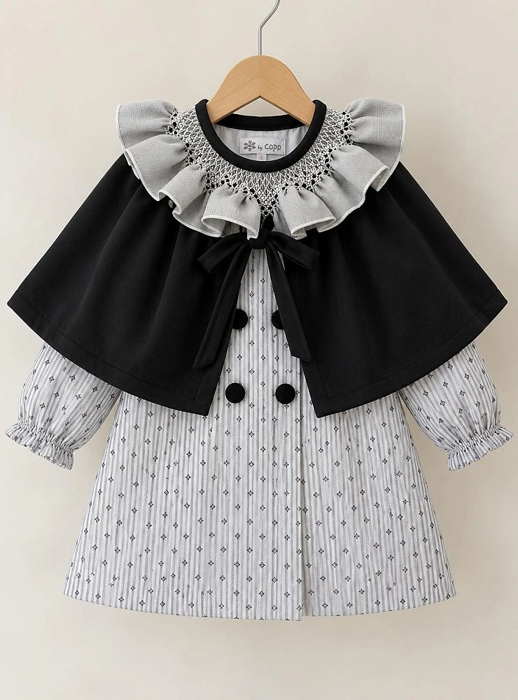 Girl's dress with velvet cape – Azabache Collection