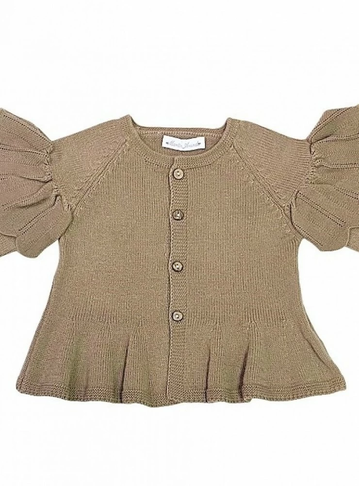 Girl's jacket in three colors. Ruffles on the shoulder