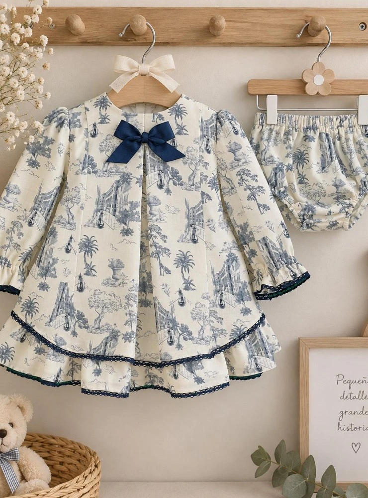 Girl's Jesus and Toile de Jouy panty set
