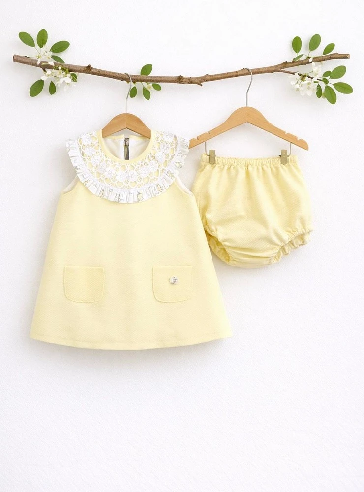 Girl's outfit: dress and bloomers from the Farm Holidays collection