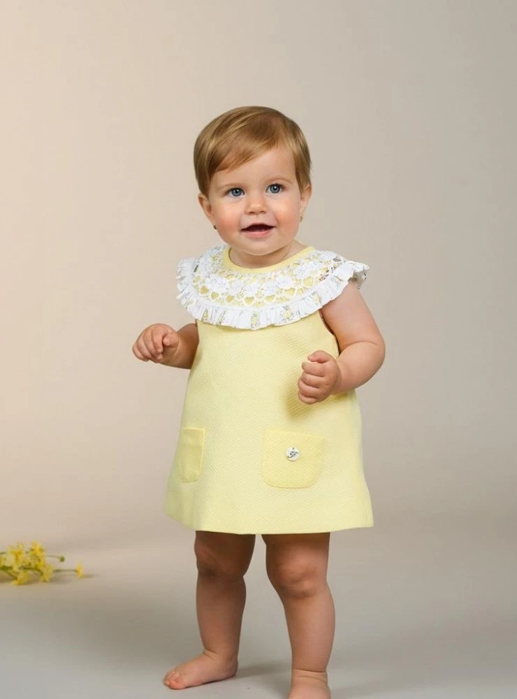 Girl's outfit: dress and bloomers from the Farm Holidays collection