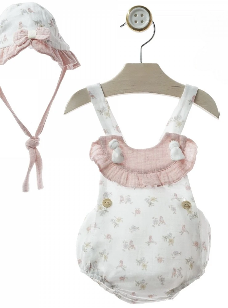 Girl's outfit: Romper and hat from the Provencal collection